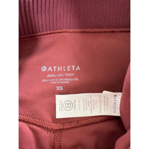 Athleta Aura Heel Tight Legging in Powervita Red Mesh Women's XS Barre Studio - Picture 8 of 11